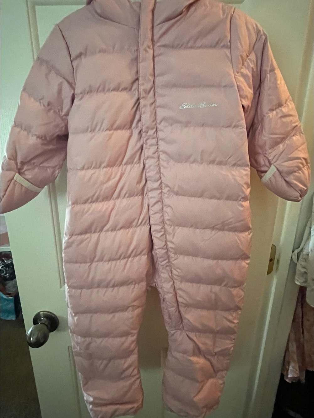 Eddie Bauer Pink Quilted 18M One-Piece Snowsuit